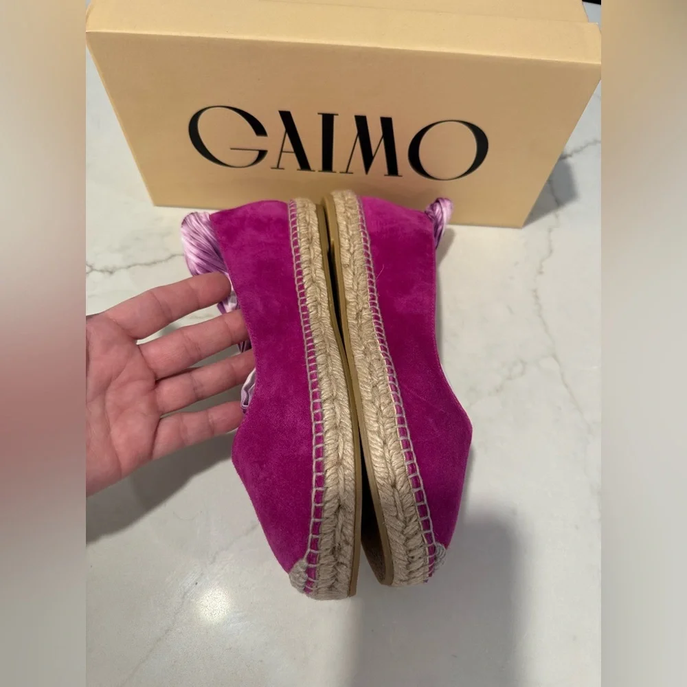 🆕 Gaimo Suede Trellis Laceup Scarf 1” Espadrille Balletcore Soft Girl Boho Chic
